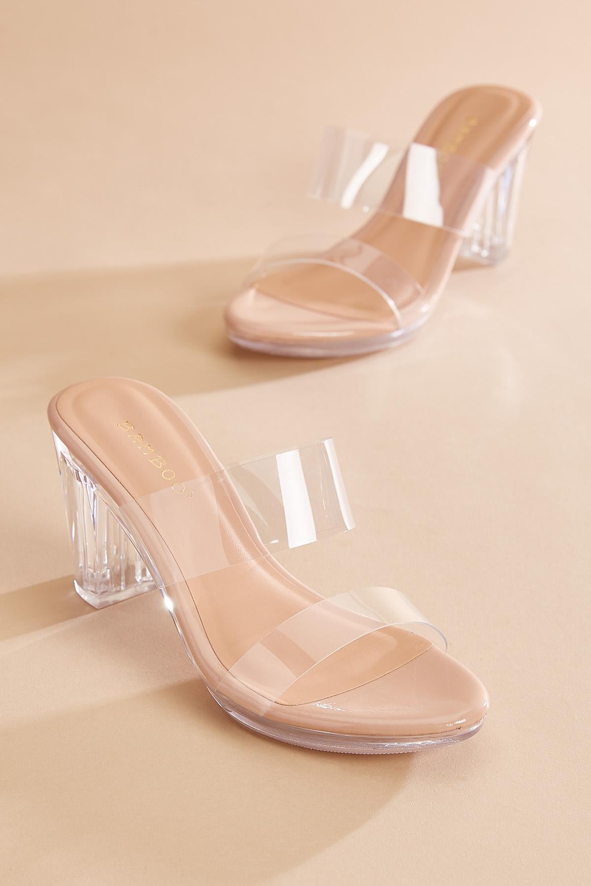 clear lucite heels Versona Shoes
