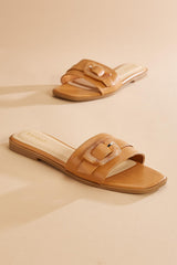 faux leather tortoise buckle sandals Versona Shoes