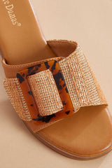 raffia band buckle wood heels Versona Shoes