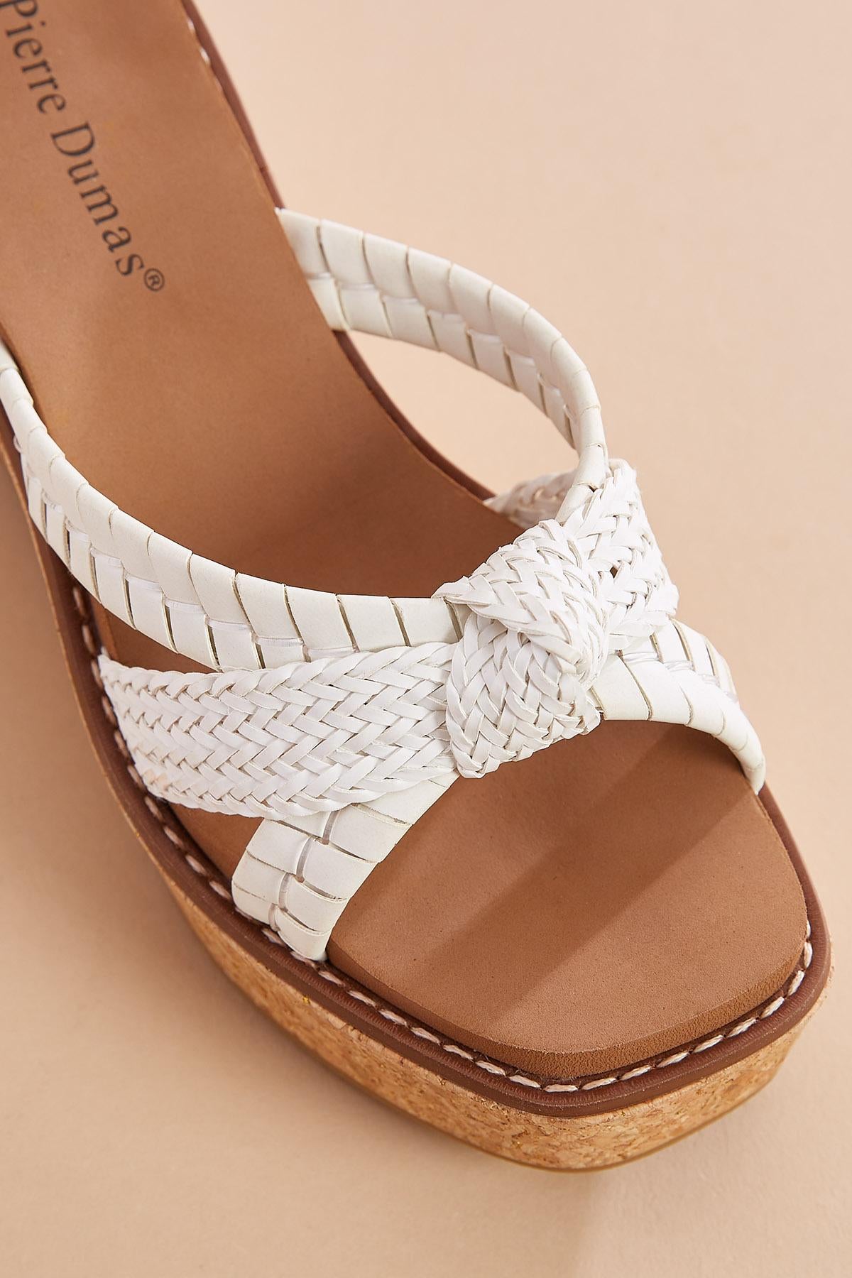braided x band platform wedge sandals Versona Shoes