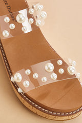 pearl embellished band wedge sandals Versona Shoes