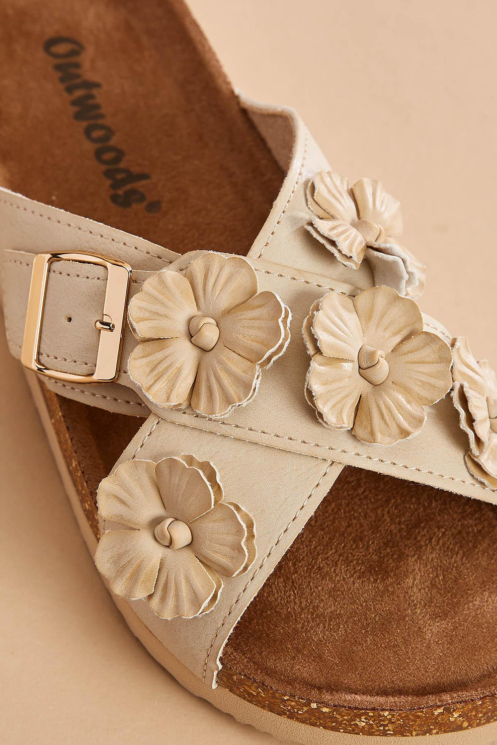floral crossover band footbed sandals Versona Shoes