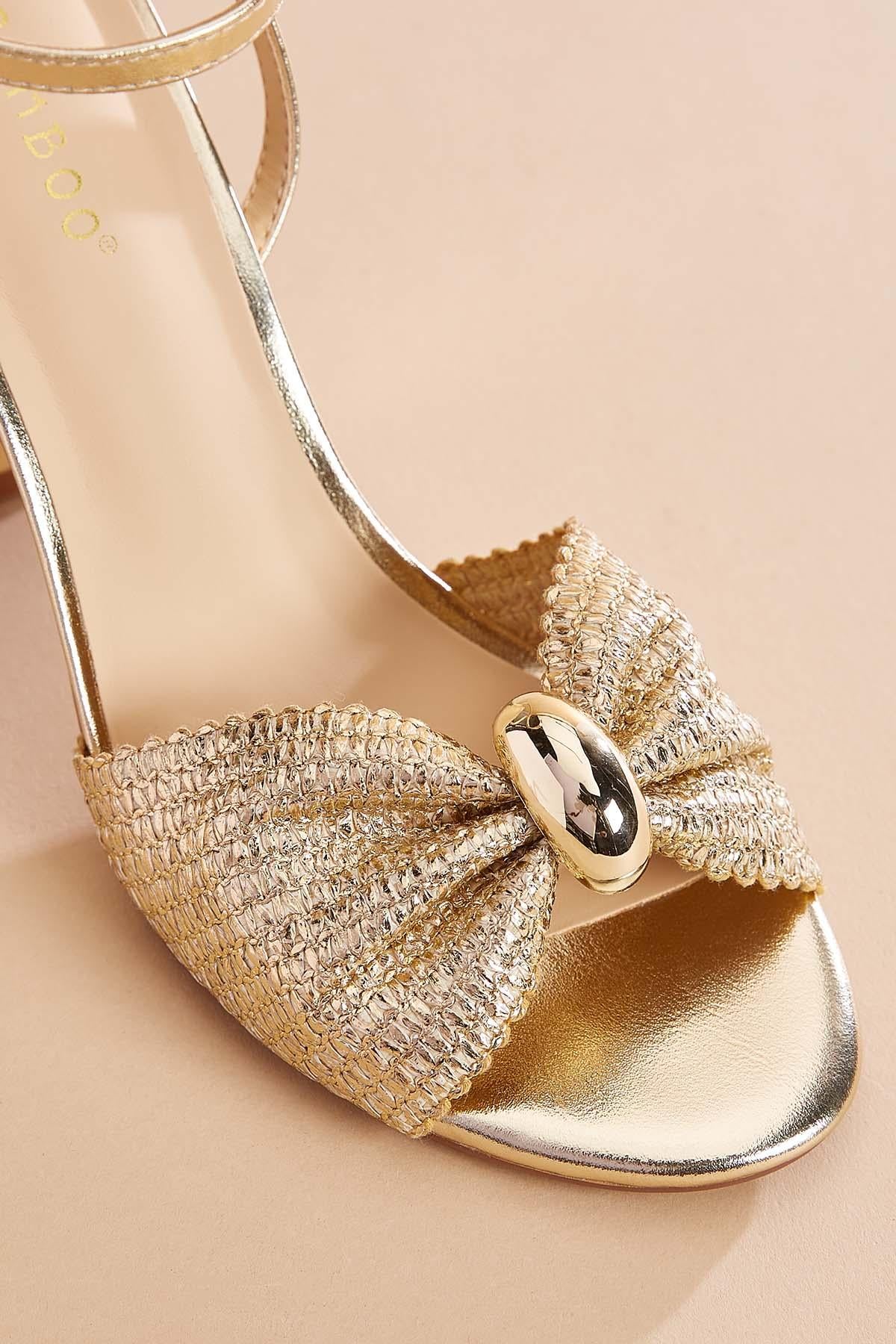 gold bow band high heels Versona Shoes
