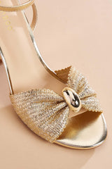 gold bow band high heels Versona Shoes