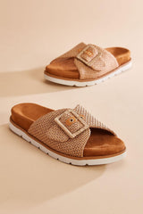 raffia foot bed platform sandals Versona Shoes|Sale
