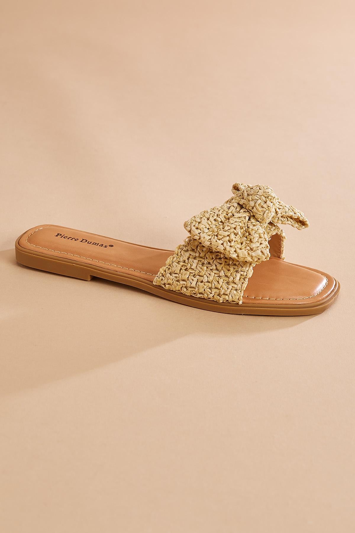 raffia bow sandals Versona Shoes|Sale