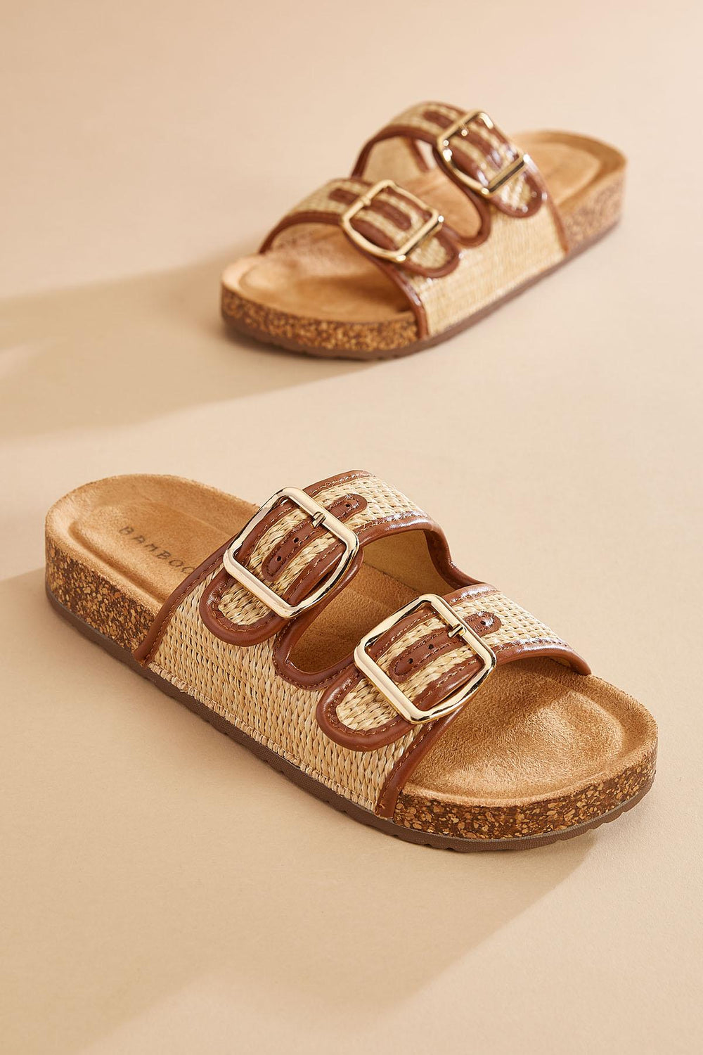 woven contrast trim footbed sandals Versona Shoes|Sale