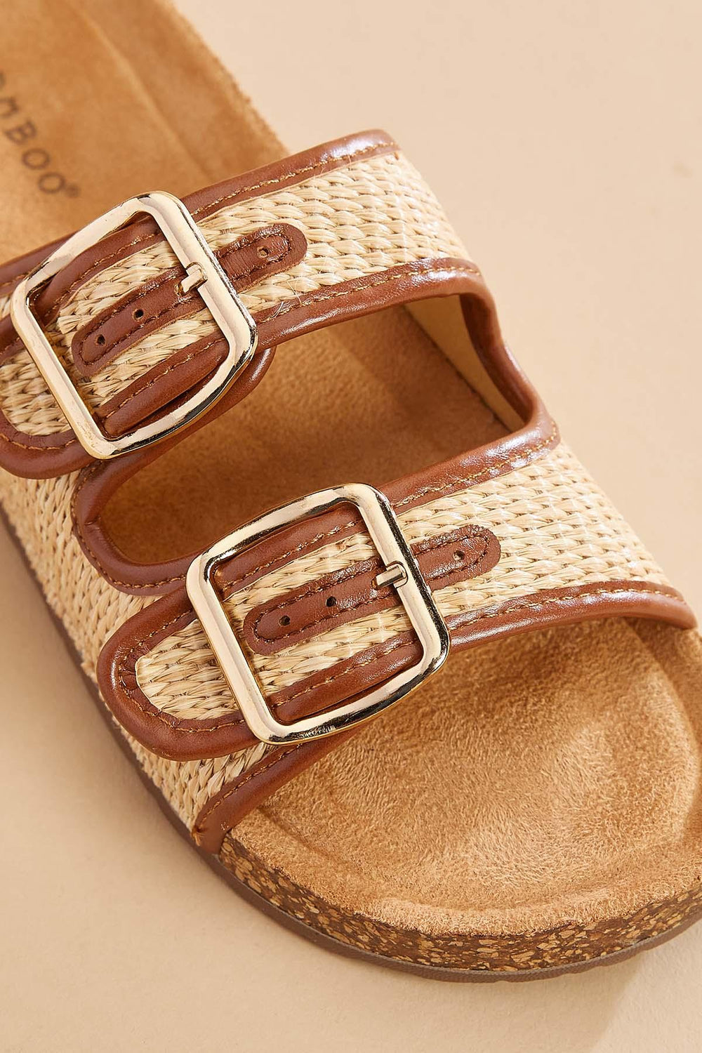 woven contrast trim footbed sandals Versona Shoes|Sale
