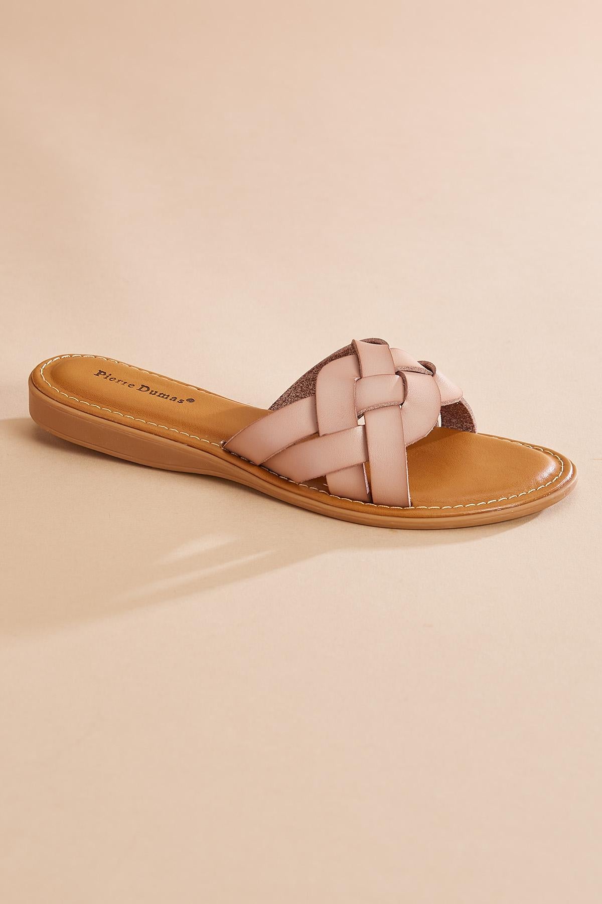woven faux leather band sandals Versona Shoes|Sale