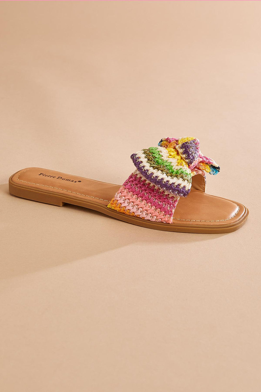 multicolor raffia bow sandals Versona Shoes|Sale