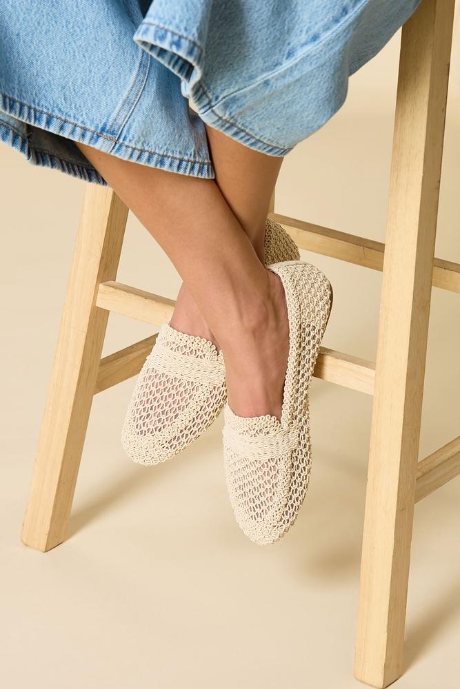 beige textured open loafers Versona Shoes