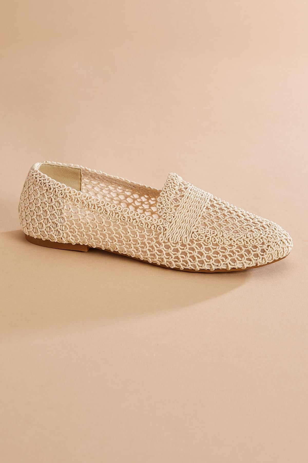 beige textured open loafers Versona Shoes