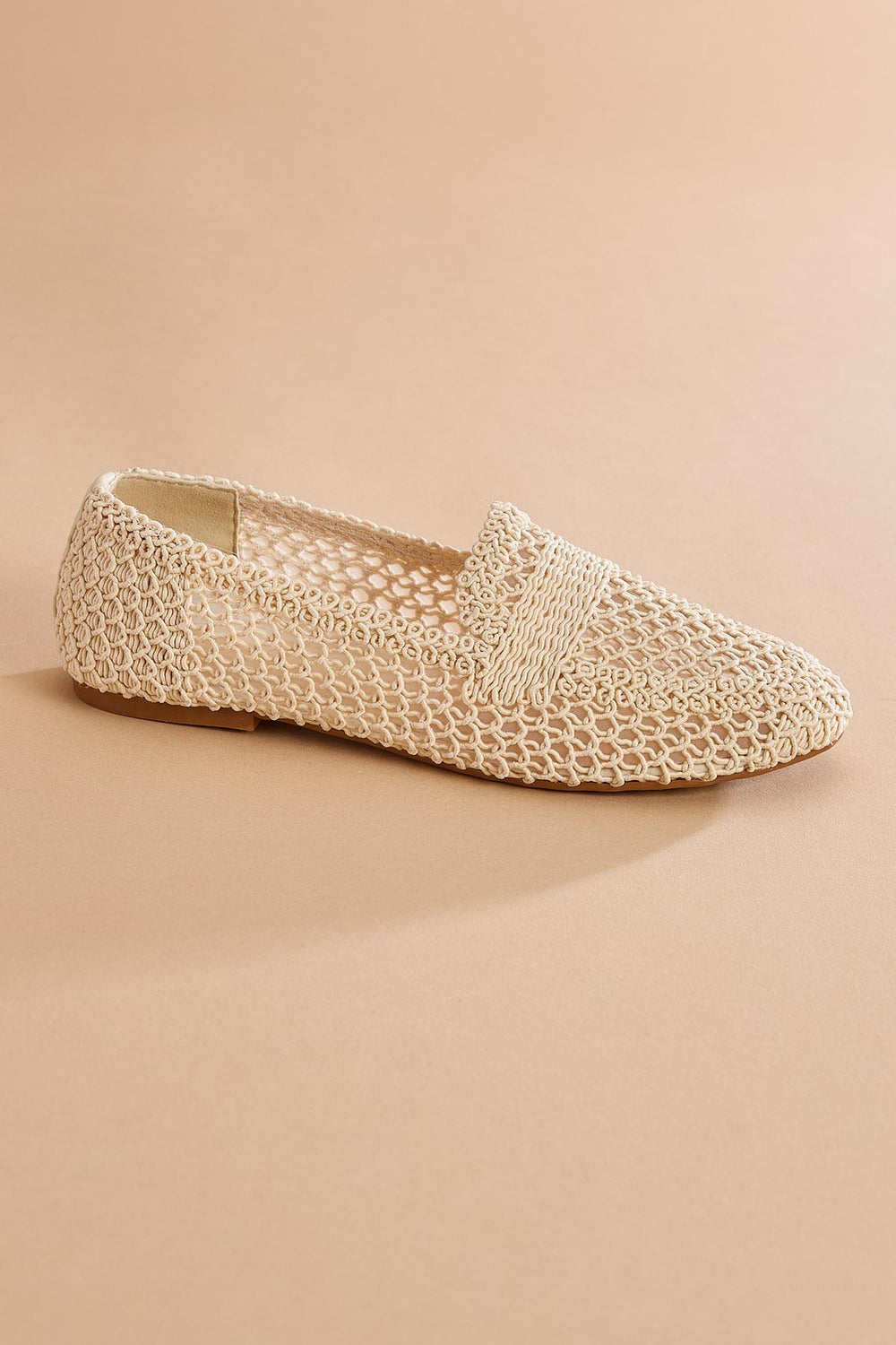 beige textured open loafers Versona Shoes