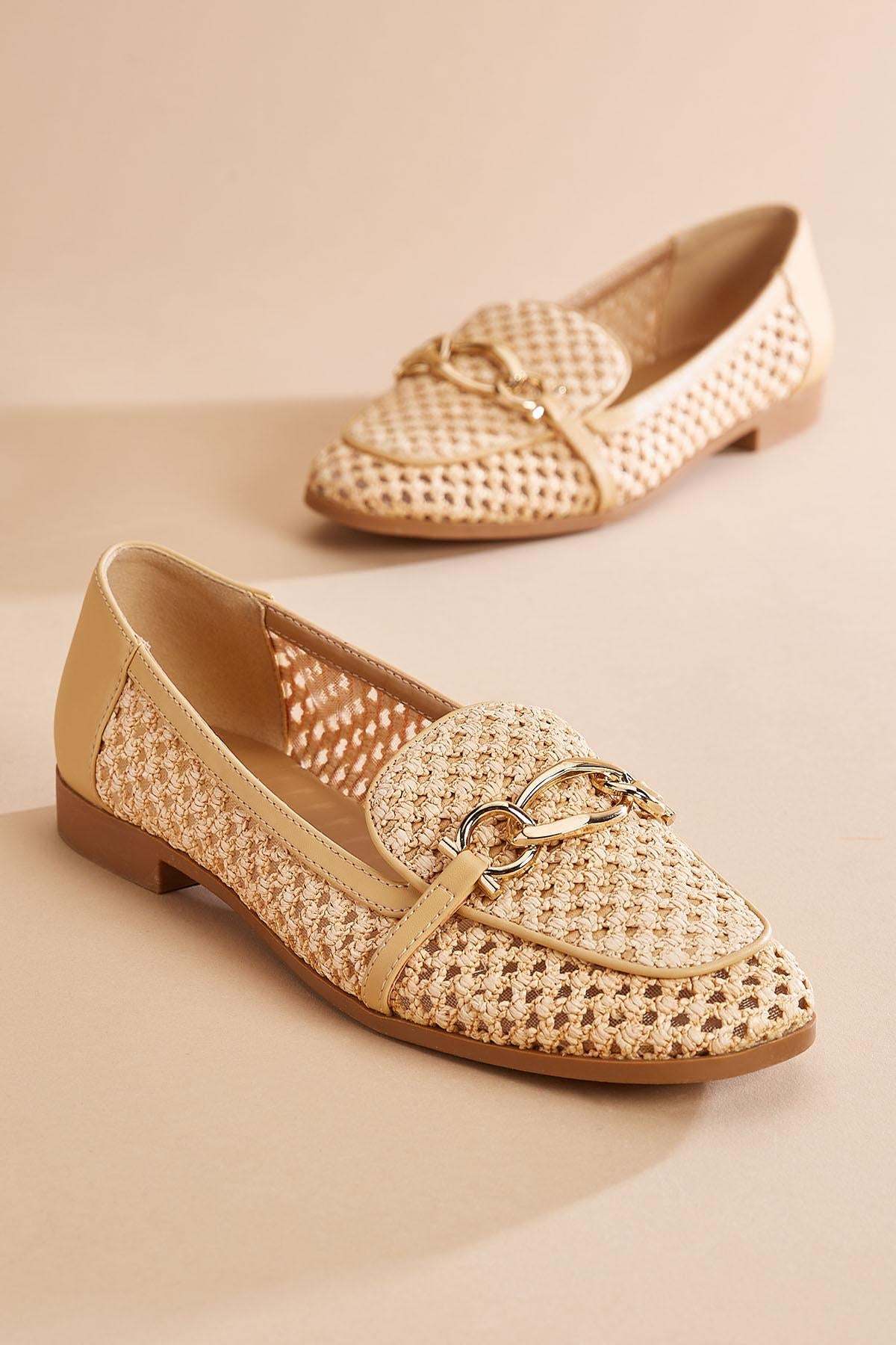 woven chain embellished loafers Versona Shoes