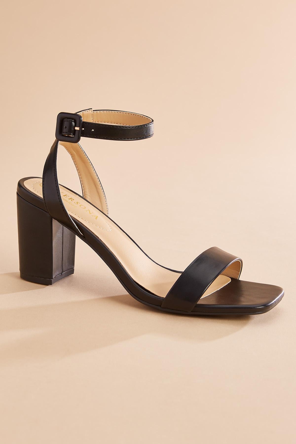 faux leather ankle strap heels Versona Shoes|Sale