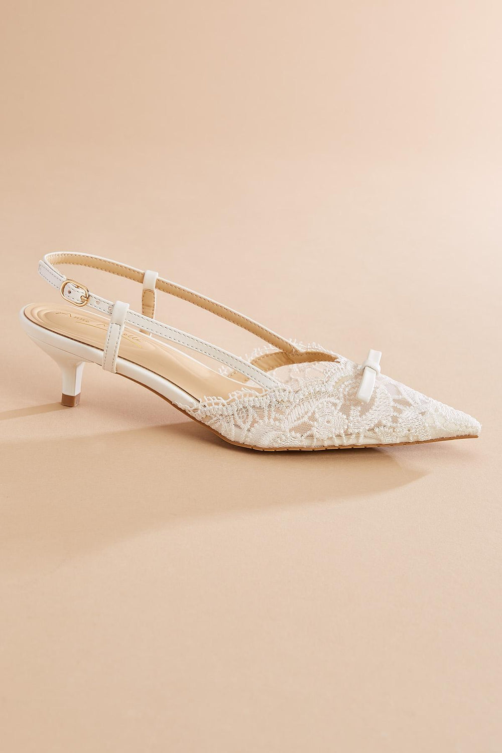 lace sling back kitten heels Versona Shoes