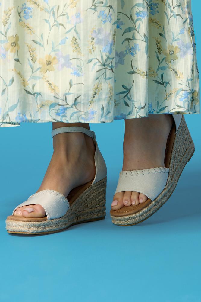 stitched ankle strap platform wedge sandals Versona Shoes|Sale