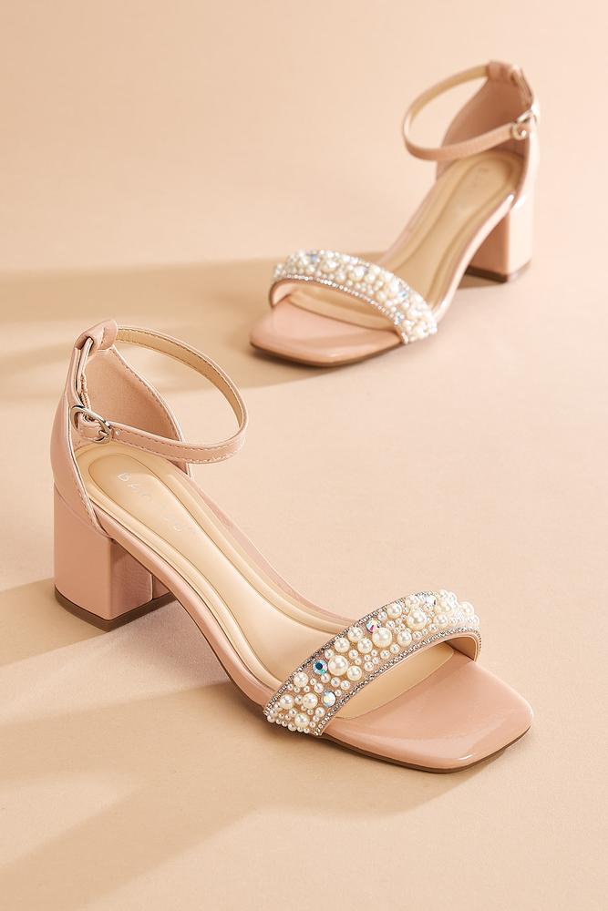 embellished band nude heels Versona Shoes|Sale
