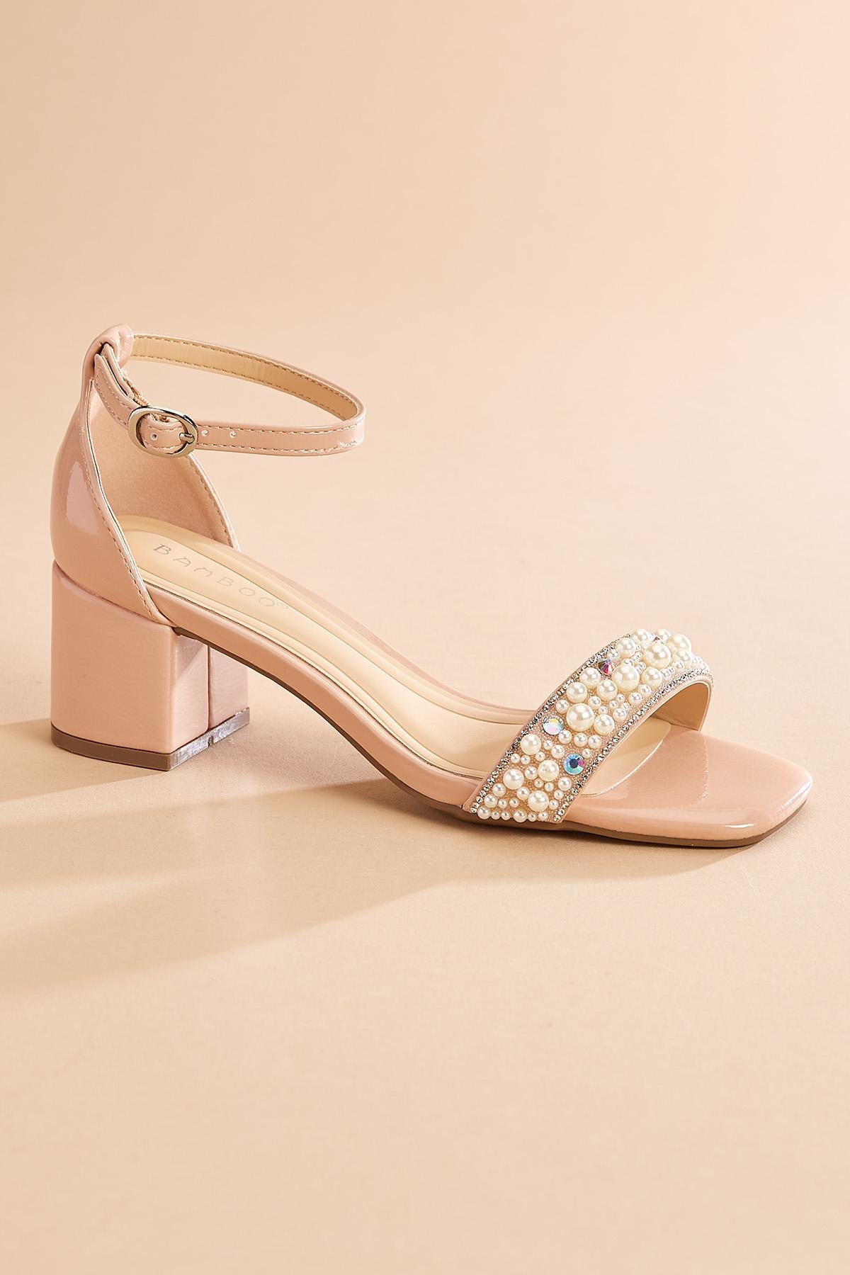 embellished band nude heels Versona Shoes|Sale