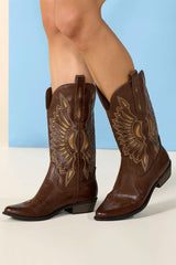 western embroidered pull on boots Versona Shoes