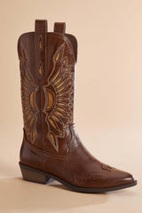 western embroidered pull on boots Versona Shoes