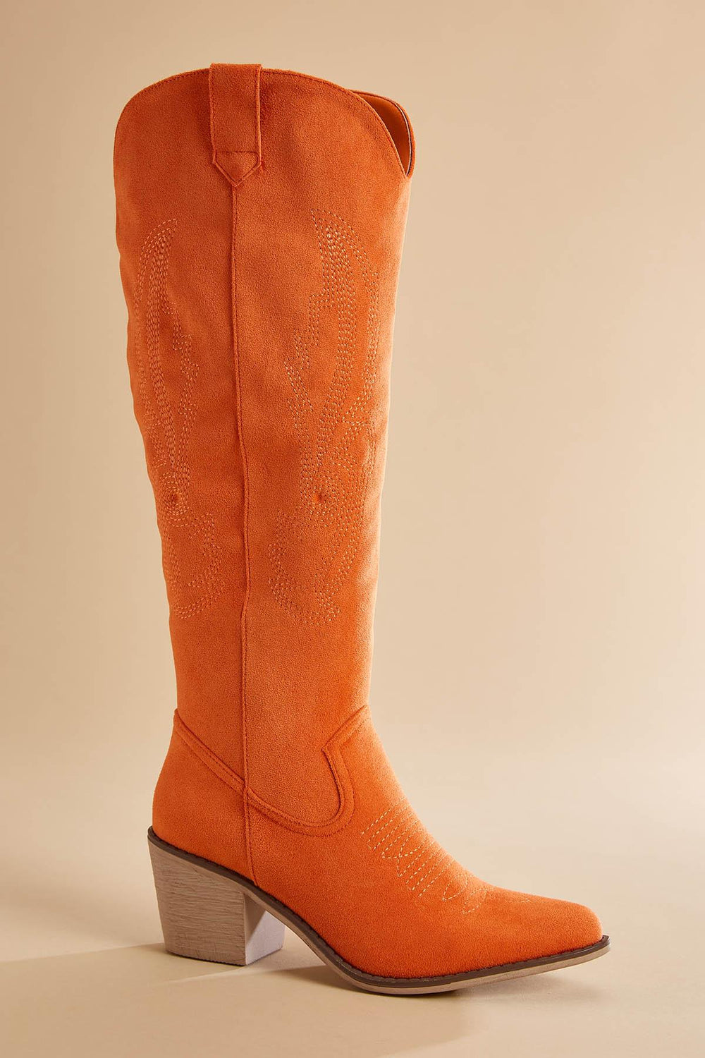 tall pink faux suede cowboy boots Versona Shoes|Sale