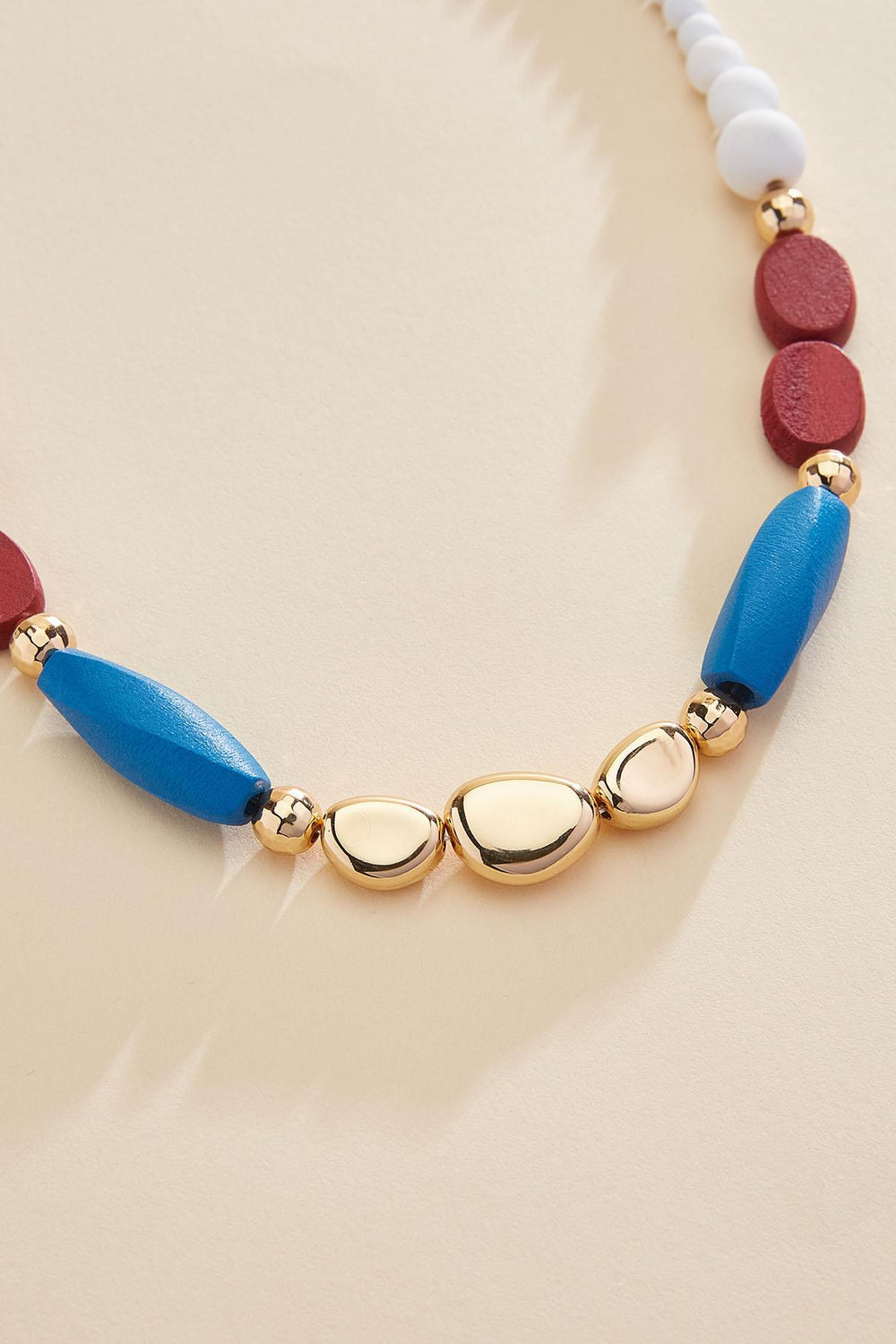americana wood beaded necklace Versona Sale