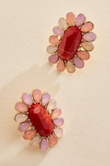 multicolor stone halo stud earrings Versona Sale