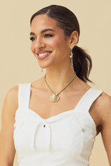 gold rope chain seashell necklace Versona Sale