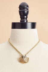 gold rope chain seashell necklace Versona Sale