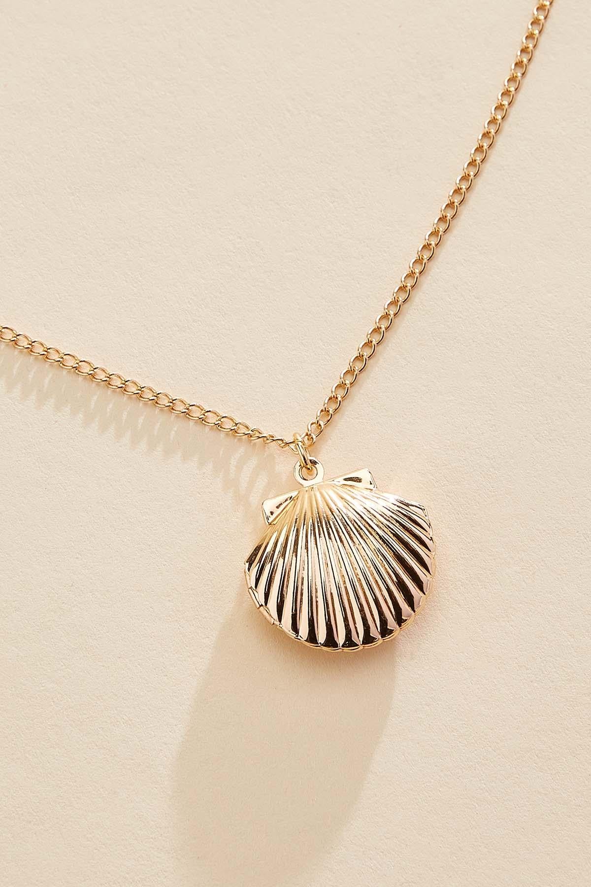 gold seashell locket necklace Versona Sale