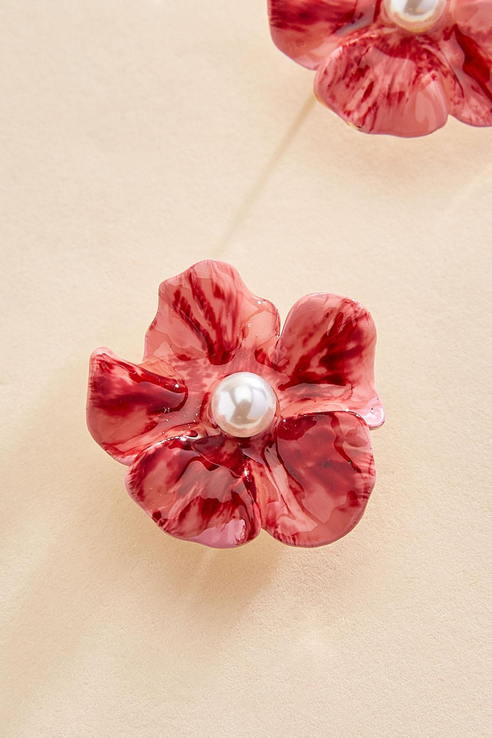 pink red flower stud earrings Versona Sale