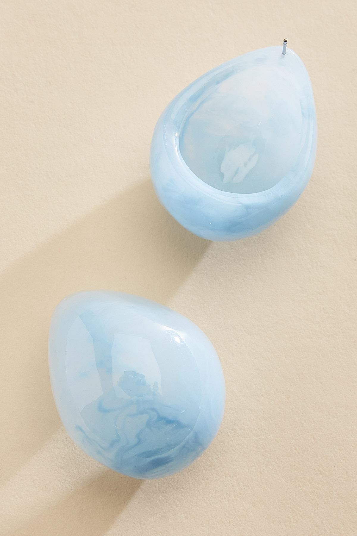blue lucite dome stud earrings Versona Sale