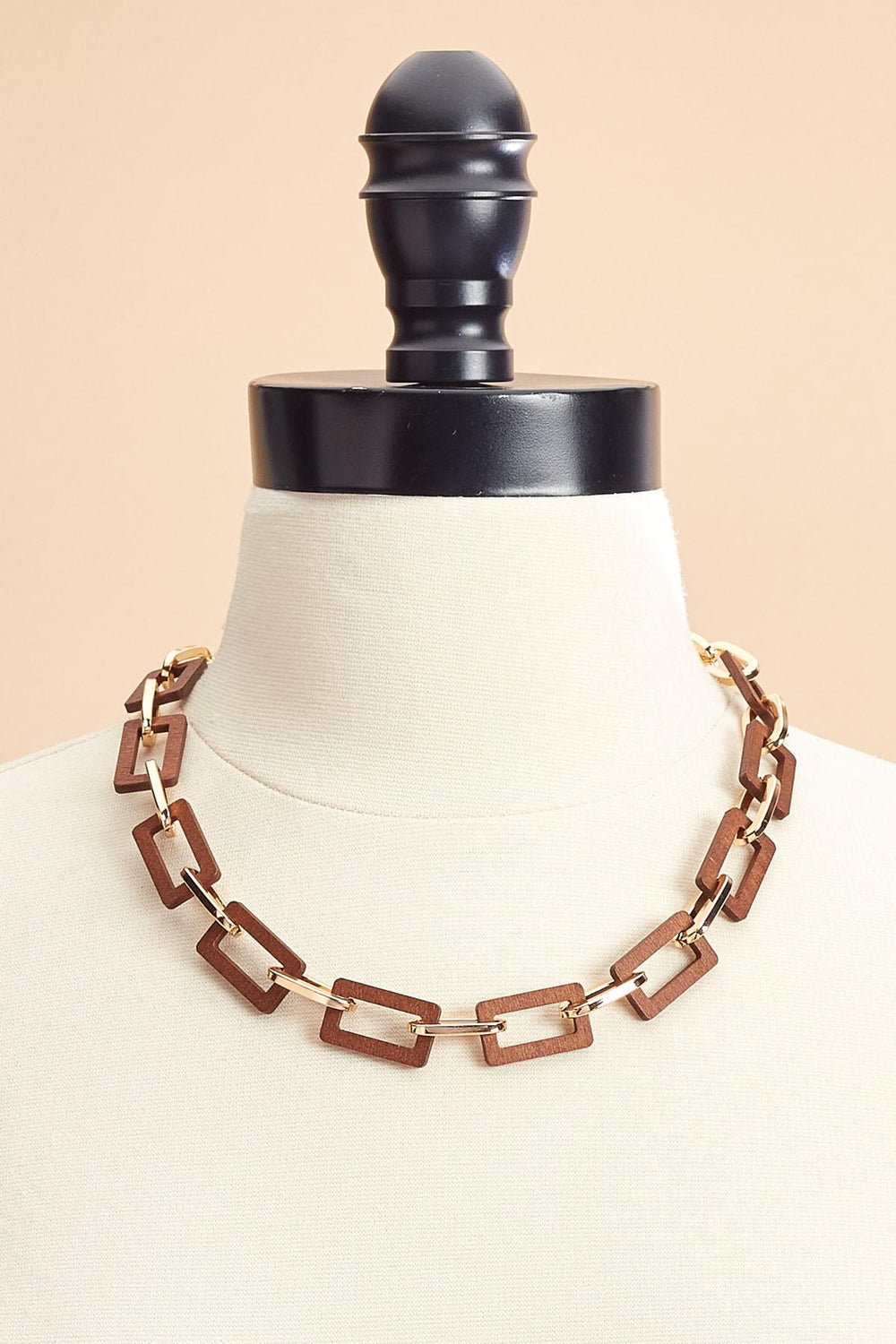 gold wood chain link necklace Versona Sale