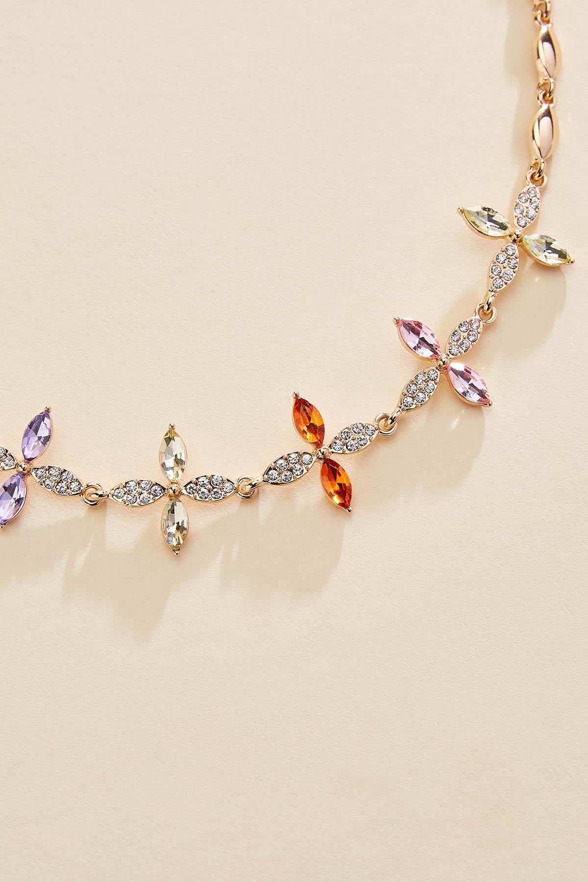 multicolor floral bib necklace Versona Sale