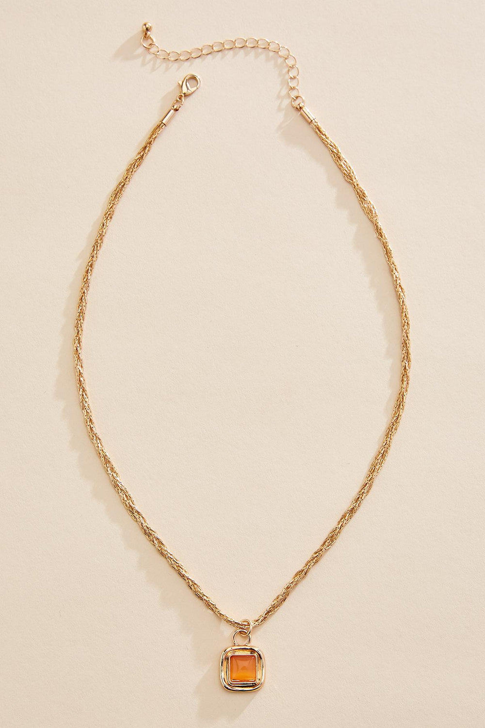 gold twist chain square pendant necklace Versona Sale