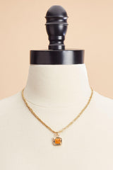 gold twist chain square pendant necklace Versona Sale