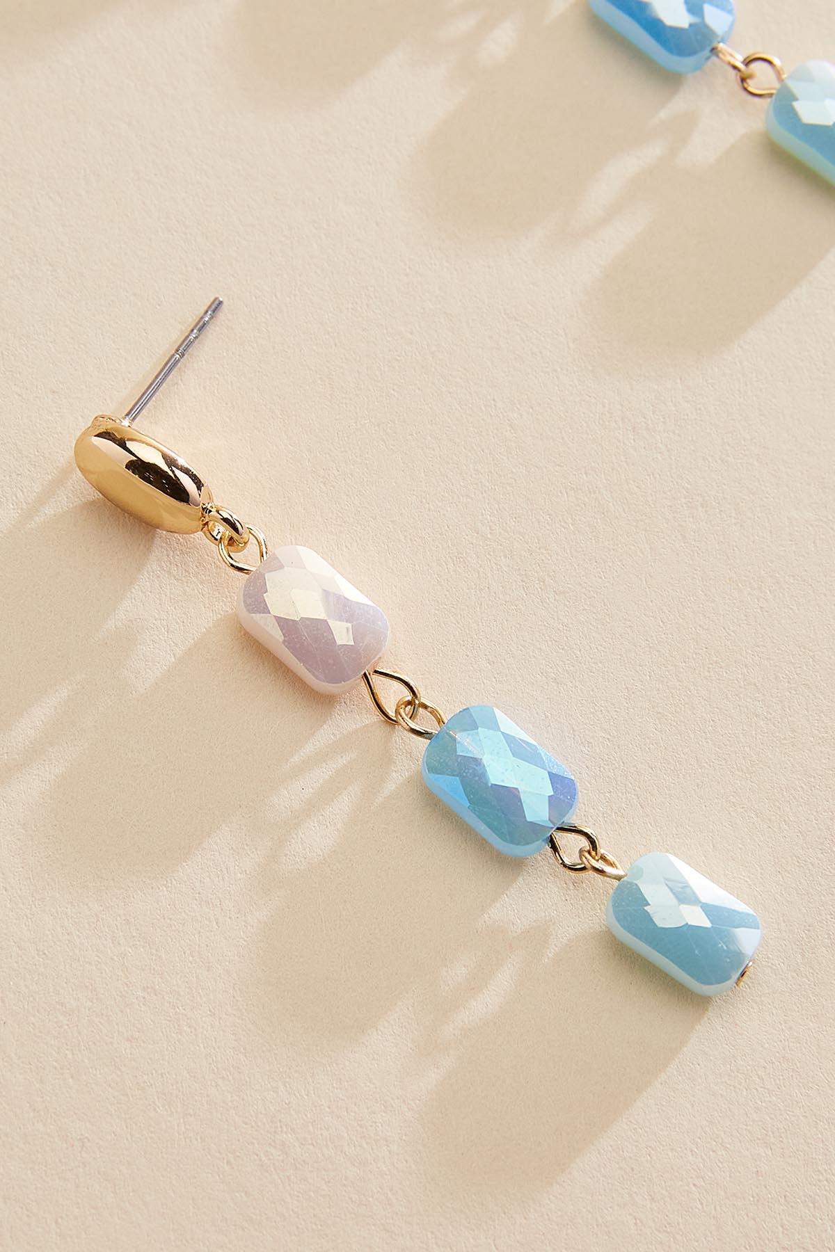 tri color rectangle bead linear earrings Versona Sale