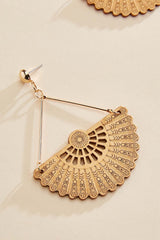 wood fan dangly earrings Versona Sale