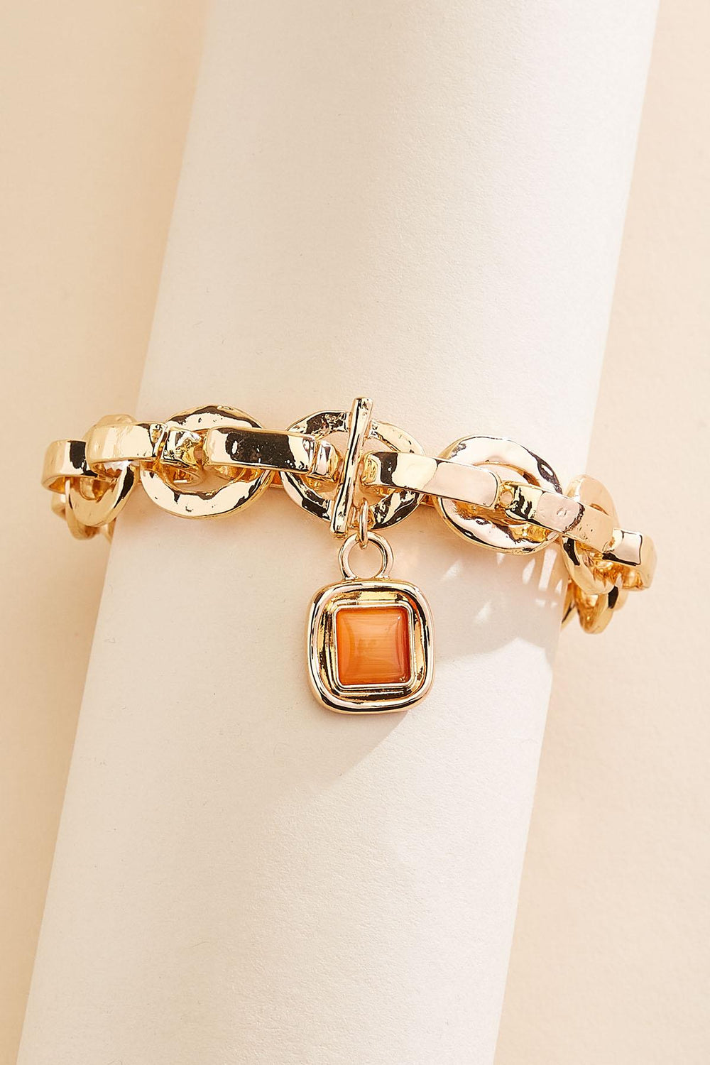 lucite charm gold stretch chain bracelet Versona Sale