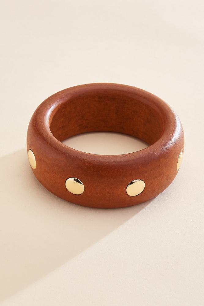 wood gold embellished bangle bracelet Versona Sale