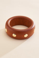 wood gold embellished bangle bracelet Versona Sale