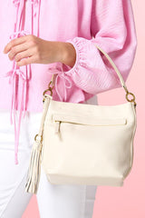 genuine white leather satchel Versona Sale