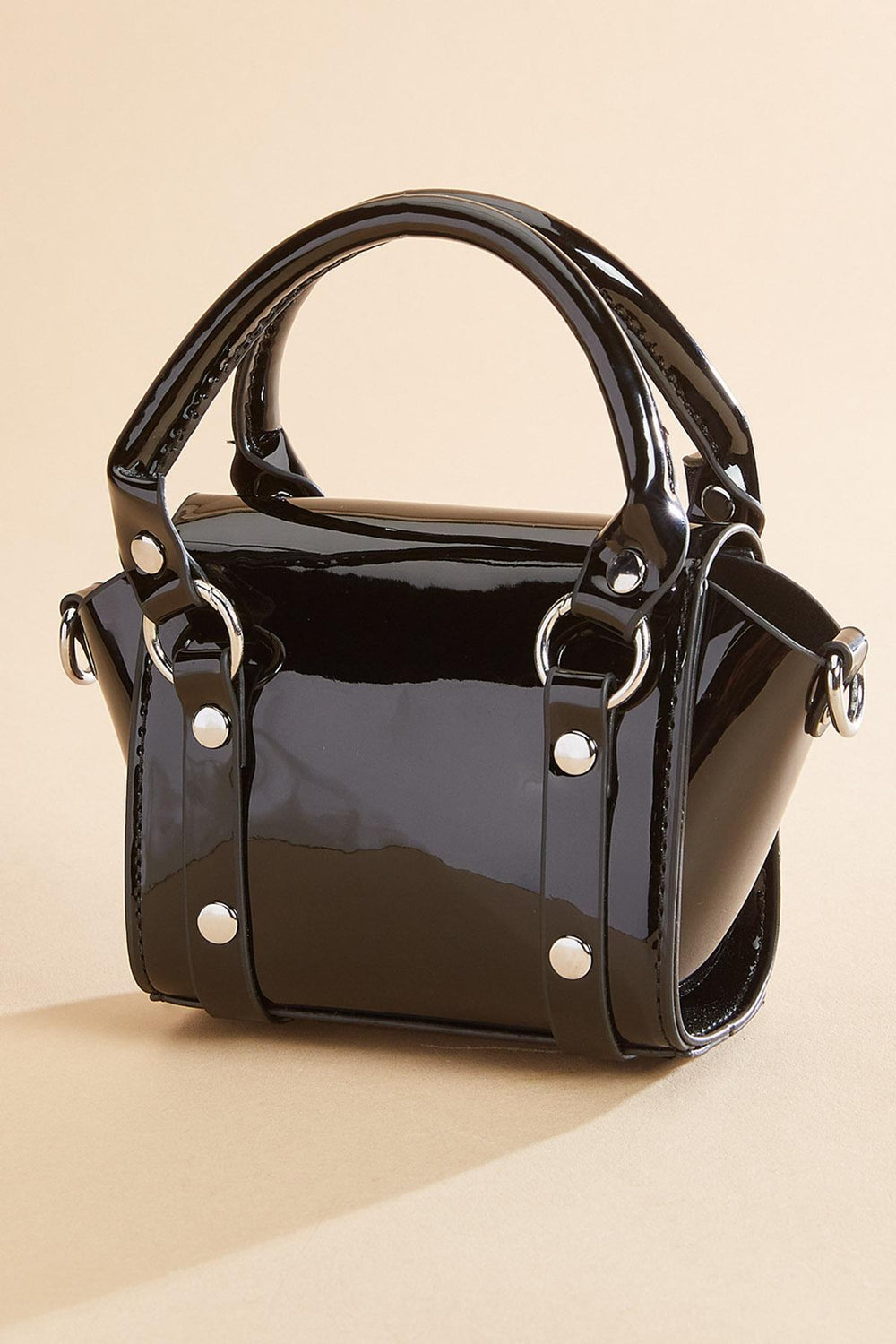 mini faux patent leather satchel Versona Sale