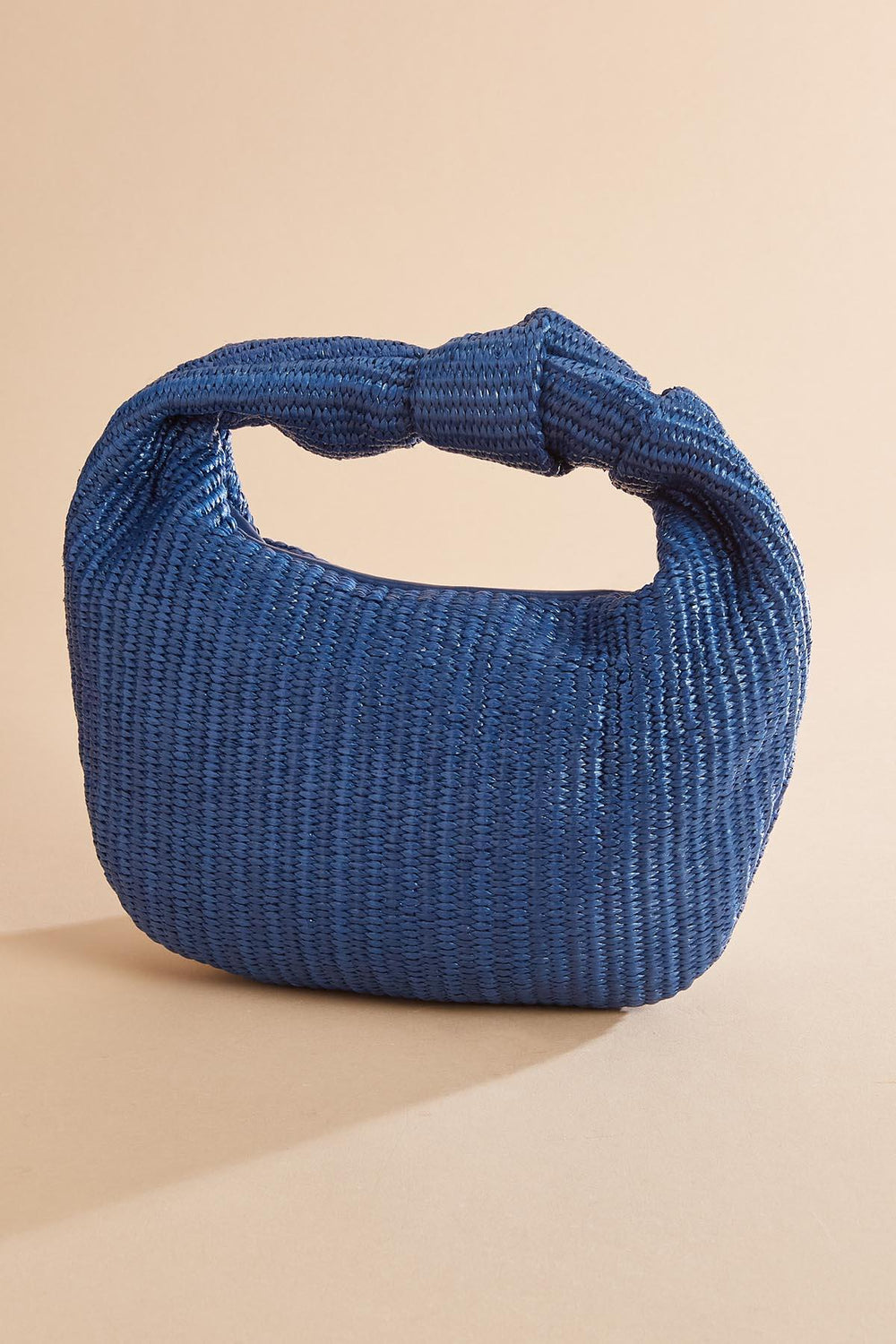 blue canvas knotted crescent bag Versona Sale