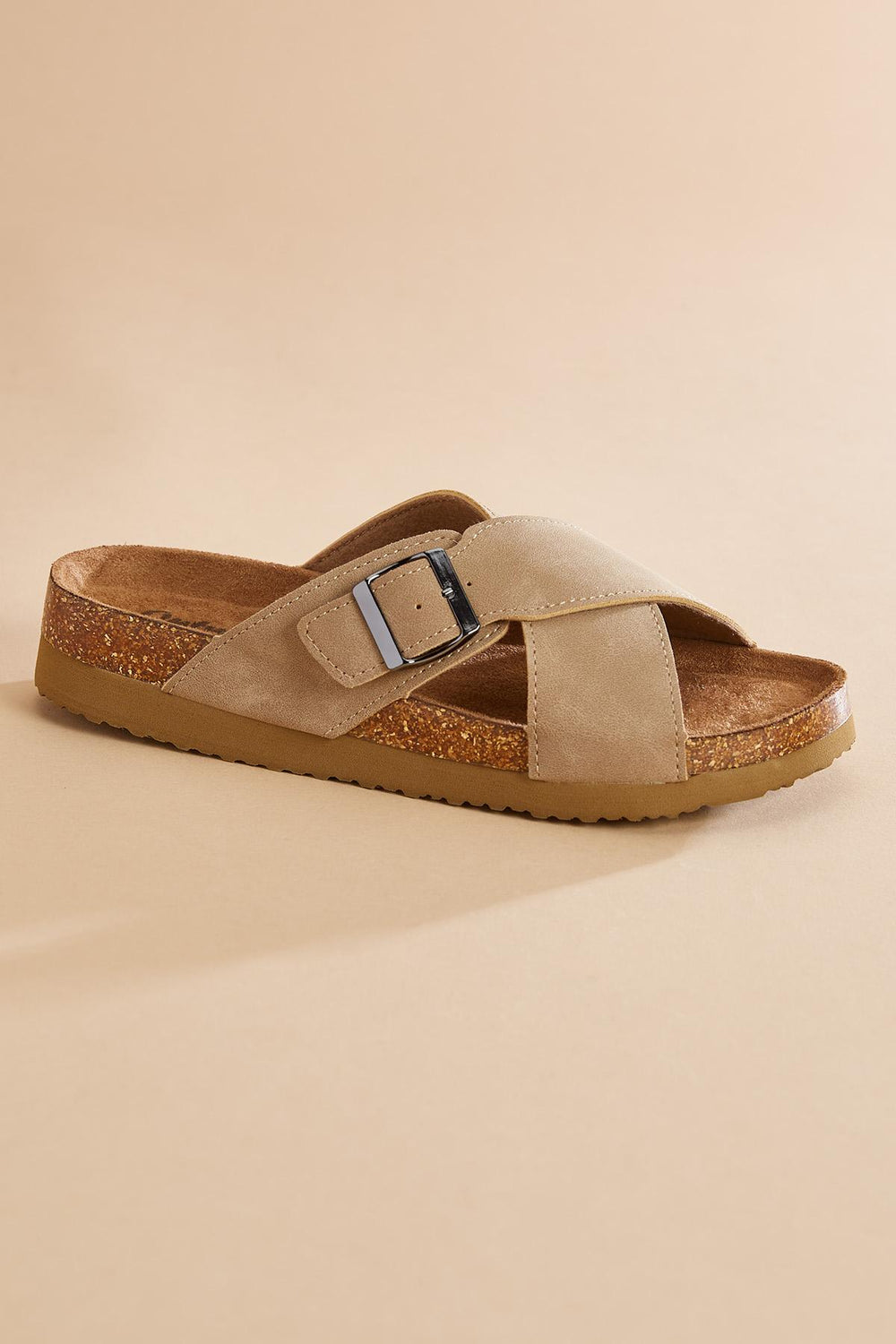 crossover band platform footbed sandals Versona Sale
