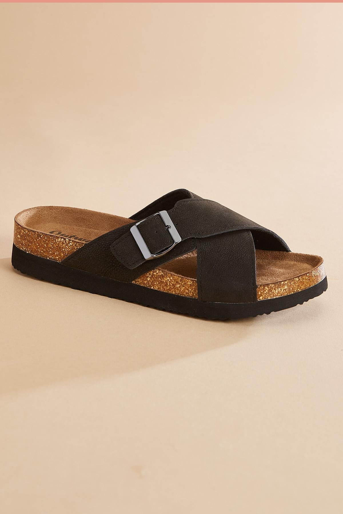 crossover band platform footbed sandals Versona Sale