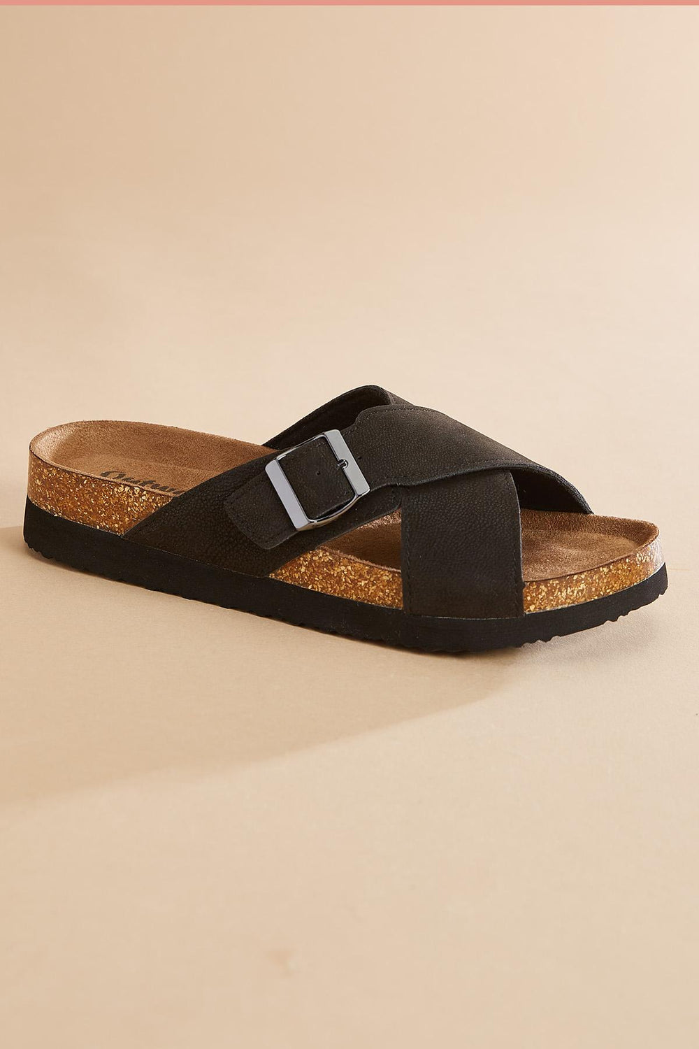 crossover band platform footbed sandals Versona Sale
