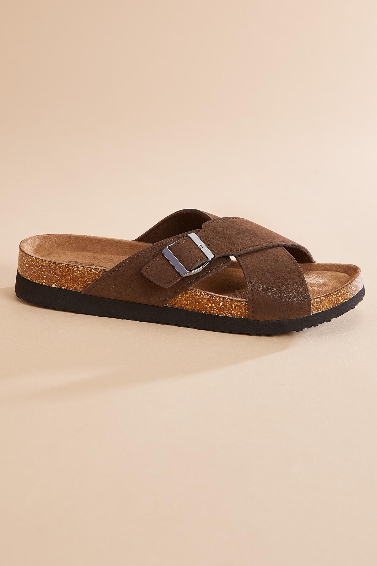 crossover band platform footbed sandals Versona Sale