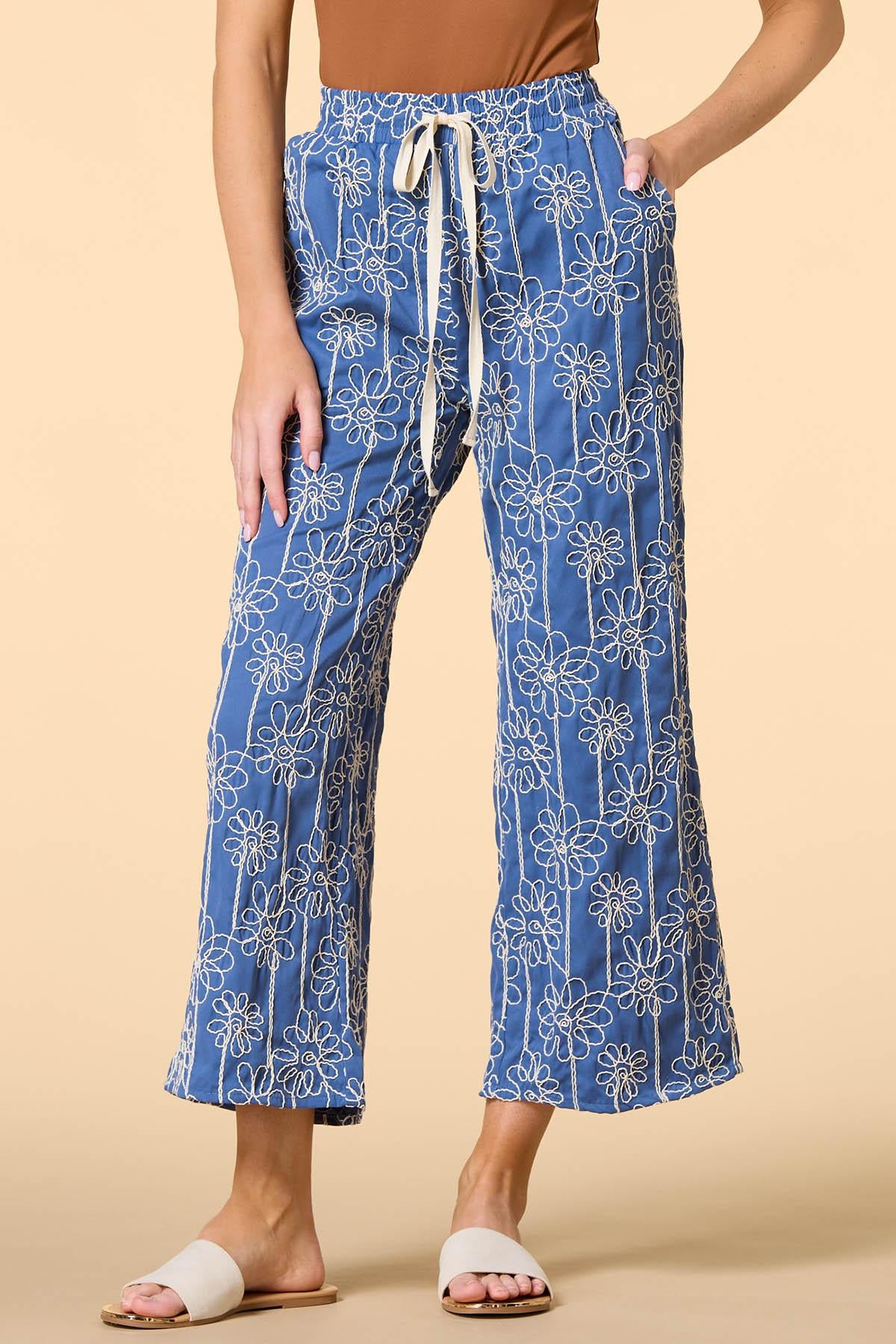 beauty in bloom embroidered pants Versona Sale
